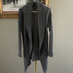 Express Heather Gray Open Front Cardigan